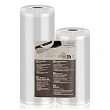 Vakuumierbeutel Rollen Vakuumierfolie 20/28x600cm(12m), Profi- Folienrollen Vakuumierer Lebensmittel 150µm BPA-frei, stark & reißfest, für alle Vakuumierer & Sous Vide, Mehrweg