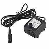 TOPINCN Wasserpumpe DC12V, Ultraleise Springbrunnenpumpe, 420L/h, Bürstenlos, IP68 Wasserdicht, 5W, Schwarz, für Springbrunnen und Fischteiche