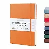 BEECHMORE BOOKS Notizbuch, liniert, A4-Format, 21,6 x 29,2 cm, 160 linierte Seiten, Leder-gebunden, Tagebuch, Schreib- und Notizbuch für die Arbeit, 120 g/m² dickes Papier, mit Geschenkschachtel