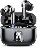 Csasan Bluetooth Kopfhörer, Kopfhörer Kabellos Bluetooth 5.3, In Ear Kopfhörer mit 4 Mic, 2026 Neue ENC Noise Cancelling Earbuds, 40 Std Immersiver Deep Bass Earbuds, IP7 Wasserdicht Ohrhörer,Schwarz