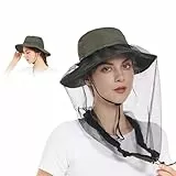 Moskitonetz Kopfschutz Hut - Damen Und Herren Moskito Hut, 100% Nylon + Polyester Netzgewebe, LSF 50+ Sonnenschutz
