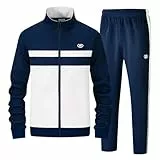 ANOTWENER Herren Trainingsanzüge Sets lässig lange Ärmel voller Reißverschluss Jacke und Jogginghose Jogginganzug Sport Outfits JW-7123-M
