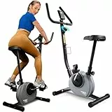 TREX SPORT Heimtrainer Fahrrad TX-250MB JOLT | Mechanisches Fitnessbike | Fahrrad für zuhause bis 100kg mit Pulssensor, 5 Sitzhöhen, stabil | Grau