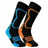 CityComfort Skisocken Set Kinder Wintersocken Snowboard Warme Thermo Funktionssocken Wintersport 5er oder 2er Pack 3-9 Jahren (27-31 EU, Schwarz-2 Pack)