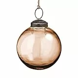 BUTLERS Hang ON - Glasanhänger Ø 7,5 cm Kugel - orangene Weihnachtskugel - Baumschmuck aus Glas - Weihnachtsdeko für den Christbaum