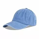 LANGZHEN Unisex Baseball Cap 100% Baumwolle Fits Männer Frauen Washed Denim Einstellbare Papa Hut (Sky Blue, One Size)