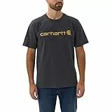 Carhartt Herren Relaxed Fit Heavyweight Short-Sleeve Logo Graphic T-Shirt, Carbon Heather, S