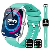 Csasan Smartwatch Damen Herren mit Telefonfunktion, 1,85'' Zoll HD Smart Watch, 112 Sportmodi Sportuhr, IP68 Wasserdicht Fitnessuhr mit Schrittzähler Schlafmonitor Pulsuhr für iOS Android, Azurblau