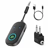 Bluetooth Transmitter Empfänger,Bluetooth 5.3 Adapter 2 in 1 Blue-Tooth Sender Klinke,Blue-Tooth Splitter für 2 Kopfhörer wie Airpods,Bluetoo th Adapter Klinke 3,5 für Kopfhörer,Auto, Audio System,TV