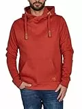 riverso Hoodie Herren Regular Fit RIVNiklas Kapuzenpullover Pullover Cross-Over-Kragen Rot L (L, Rusty Ochre Red (15400))