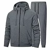 W JIANWANG Trainingsanzug Herren Hoodie Baumwolle Jogginganzug Herren Athletisch Komfortabel Tracksuit ATM-122-L