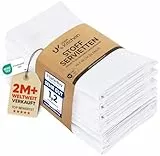 Utopia Kitchen Stoffservietten [12er Pack, Weiß] 46x46 cm Waschbare Tischservietten für Hotel, Mittagessen, Restaurant, Hochzeiten, Veranstaltungen und Partys