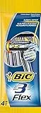 BIC 3 Flex Rasierer Set Männer, 3 Klingen, Für empfindliche Haut, Nassrasierer Herren, 4 Stück