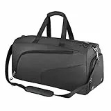 Sporttasche mit Schuhfach und Nassfach - Reisetasche Damen und Herren - Tasche für Sport, Gym & Fitness, Weekender, Reisen - Schwarz 40 L