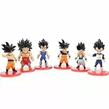 Aristo Solutions 6-teiliges Anime Chibi Figuren Set - Mini Action Manga Sammelfiguren mit Standfuß - Kämpfer & Helden Stil für Anime Fans - Deko, Geschenk & Vitrine - Z Black Fighter Set
