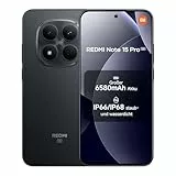 XIAOMI Redmi Note 15 Pro 5G Smartphone (12+512 GB) – 6580-mAh-Akku, IP66/IP68 Staub- und Wasserschutz, Neue 200-MP-Kamera, 6,83' AMOLED-Display, Schwarz, 2 Jahre Garantie