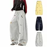 Jogginghose Damen Hosen Herren Baggy Traininghosen Elastische Dackel Graphic Sweatpants Leicht Freizeithose Baumwolle Sporthose Kordelzug Activewear Y2K Streetwear Trendy Activehosen mit Taschen