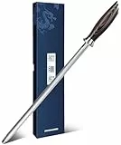 HOSHANHO Wetzstahl für Messer, 30 cm Profi Messerschärfer Stab, Küchenmesserschärfer Mit Hohem Kohlenstoffgehalt und Ergonomischem Griff aus Pakkaholz, Ideal für Alle Kochmesser