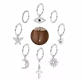 Kakonia 8 Stück 14G Bauchnabelpiercing Ring für Damen Dangly Gold Piercing Bauchnabel Lang Kurze 8 10 12mm CZ Nabelpiercing Schmuck Belly Button Hoop Hinged Clicker Navel Bar Schmuck Damen