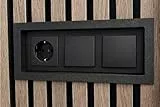 Akustikpaneele Gira E2/ System 55 Abdeckung 1/2/3 Fach (Schwarz, 2 Fach Rahmen)