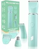 Intimrasierer für Frauen, Rasierer Damen Elektrischer, Rasierer Intimbereich, Damenrasierer Elektrisch, Trimmer Damen, Aufladbar, Wasserdicht für nass und trocken, Grün