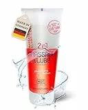 HOT 2in1 Massage & Gleitgel Strawberry 200 ml I Wasserbasiertes & hautfreundliches Gleitmittel mit Erdbeer-Aroma I Feuchtigkeitsspendend & ohne Rückstände I Ideal für Massagen & intime Momente