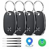Smart Air Tracker Tag 4er Pack, Schlüsselfinder KeyFinder Kompatibel mit Apple Wo ist? APP (iOS NUR), Bluetooth Key Finder für Gepäck/Taschen/Koffer, Austauschbarer Akku [weTag Pro]