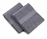 Gözze - New York Handtücher, 2er-Set, Weich und saugfähig, 100% Baumwolle, 50 x 100 cm - Anthrazit