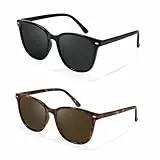 Myiaur 2er Pack Sonnenbrille Damen Groß Polarisierte Trendige Sonnenbrille mit UV400 Schutz für Autofahren