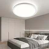 OTREN LED Deckenleuchte Flach Rund, 24W 4000K Deckenlampe Panel IP44 Badlampe Modern Ultra Dünn Lampe für Schlafzimmer Küche Wohnzimmer Flur Balkon Keller, Ø27CM
