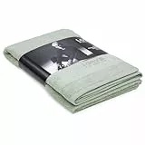 LOOKS BY WOLFGANG JOOP Duschtuch 70x140 cm – 100% Baumwolle Luxus Duschtücher mit Aufhänger & Logostick, Duschhandtuch Salbei