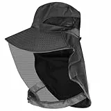 KWJEIULSOQ Imkerhut,Mückenschutz Kleidung,Moskitonetz Kopf,Head Net Face Mesh Head Cover,Mosquito Kopf-Kescher Gesichts