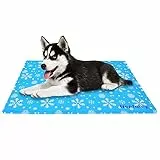 Nepfaivy Kühlmatte Kühldecke für Hund und Katze - Hunde Kühlmatte Selbstkühlend mit Ungiftiges Gel, Hundekühlmatte Katzen Kaltgelpad für Mittelgroße Haustiere oder Mensch, 65x50cm