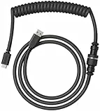 Glorious Gaming Premium Coiled Keyboard Cable - Vergoldetes USB-A (PC) auf USB-C (Tastatur), Schutz vor Kabelsalat, doppelt geflochtene Ummantelung, 5-poliger Aviator-Stecker - Phantom Black
