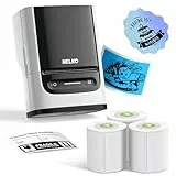 Nelko Etikettiermaschine mit Klebeband, PM220 Bluethooth Etikettendrucker, 2 Zoll Tragbarer Thermodrucker für Kleinunternehmen, Logo, Kleidung, Aufkleberdrucker für Telefone & PC, mit 3 Etiketten,