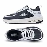 GOOBON Damen-Wanderschuhe mit breiter Zehenpartie, Fußgewölbeunterstützung, breite Breite, Tennis, Laufen, Sneaker, kein Fallenlassen, Grauweiß, 39 EU