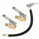 Yeepeo Ventilverlängerung Set, 20cm Reifenfüller Schlauch mit 2 Stück 8mm Autoventil Hebelstecker Air Chuck Reifenfüllschlauch Autoventil Adapter für Auto Fahrrad Motorrad Kompressor