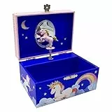 GICO Schmuckkästchen Einhorn für Mädchen Kinderspieluhr mit Musik, drehender Figur und Spiegel Geburtstagsgeschenk Mädchen Schmuckbox Kinder 15 x 13 x 9 cm - 92060