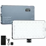 ENEGON 4000mAh wiederaufladbare montierbare zweifarbige LED-Videoleuchte mit Mini-Panel für professionelle DSLR-Kameras/Foto-Video-Beleuchtung. Passend für iPhone, Sony, Canon, Nikon, Fuji, Panasonic