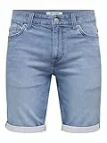ONLY & SONS Herren Jogg-Shorts in Jeansoptik ONSPly Bermuda mit Aufschlag 22018584 Blue Denim XL