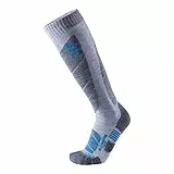 UYN Herren Ski All Mountain Socke, Grau (Light Grey Melange/Azure), 38 EU