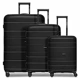 REDOLZ Hartschalen Koffer-Set 3-teilig | alle Koffer 6 cm Dehnfalte | aus hochwertigem, leichtem Polypropylen | 4 Doppelrollen & TSA-Schloss für Damen & Herren (Essentials 11)