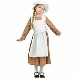 Sincere Party Mädchen Victorian Kostüm Baumwolle Kleid World Book Day Week Mädchen Fancy Kleid Braun L 8-10