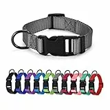 AUDWUD Dickes Nylonhalsband,klassisches verstellbares Hundehalsband in Mehreren Farben,geeignet für kleine,mittlere und große Hunde,4 Größen