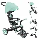 GLOBBER Explorer Trike 4in1 Pro in Mint – Dreirad, Laufrad und Kinderwagen in 10/8,5 Zoll – TPR-Sitz – höhenverstellbares Kinderfahrzeug