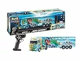 Revell Control RC Show Truck Mercedes Benz Actros Dino Express I Maßstab 1:32 I Detailreiche Airbrush-Lackierung und Dino-Design I Realistische Sounds und LED-Beleuchtung I An-/Abkoppeln des Trailers