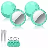 Air Tracker Tag Schlüsselfinder 4er Pack, Koffer Tracker Kompatibel mit Apple Wo ist? APP (Nur iOS), Bluetooth Key Finder für Gepäck/Taschen/Koffer, Smart KeyFinder, Austauschbarer Akku, Mintcyan