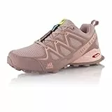 Fusskleidung® Damen Herren Wanderschuhe atmungsaktive Trail Running Trekkingschuhe Rosa Grau EU 36