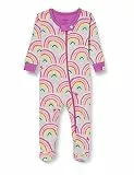 Hatley Baby - Mädchen Økologisk bomuldsfooted nattøj Baby und Kleinkind Schlafanz ge, Rainbow Dreams, 0-3 Monate EU