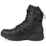 QUNLON Springerstiefel Bundeswehr Stiefel Herren Militär Stiefel mit Reißverschluss Einsatzstiefel Schwarz Leichter Kampfstiefel Tactical Boots Herren-Modell115 45EU
